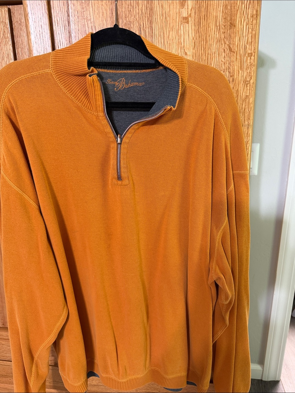 Tommy Bahama Men's Quarter-Zip Sweater in Rust Orange